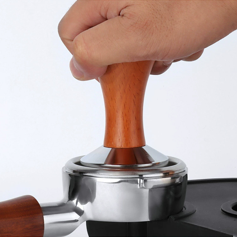 Coffee Tamper Leveler - ที่กดกาแฟแบบมือจับไม้ ขนาด 49/51/53/58 มม. ทำจากสแตนเลส 304