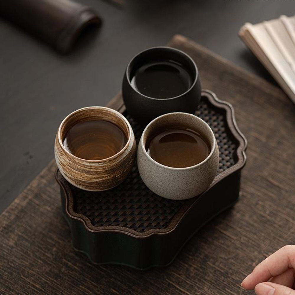 Coffee Tea Pictures - ถ้วยชาเซรามิกสไตล์ญี่ปุ่นโบราณ 80 มล. ถ้วยชงชาแบบดั้งเดิม ทำมือ ถ้วยกาแฟสไตล์เรโทร