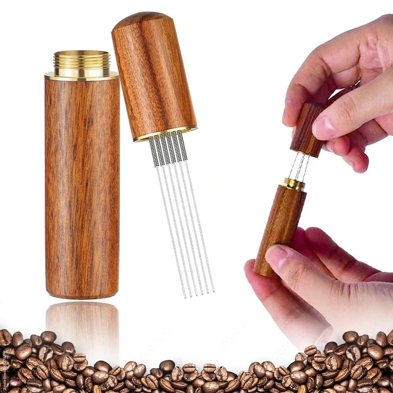 Coffee Tamper Leveler - ที่กดกาแฟสแตนเลส 5/6 เข็ม เครื่องคนผงกาแฟเอสเพรสโซ เครื่องปรับระดับ เครื่องมือสำหรับร้านกาแฟ