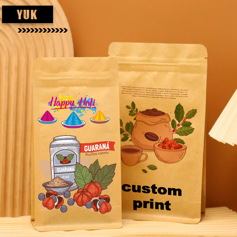 Coffee Tea For Plants - ถุงบรรจุภัณฑ์อาหารแบบตั้งได้ 8 ด้าน ปิดผนึกเอง ทำจากกระดาษคราฟท์ สำหรับบรรจุภัณฑ์อาหารแบบใส