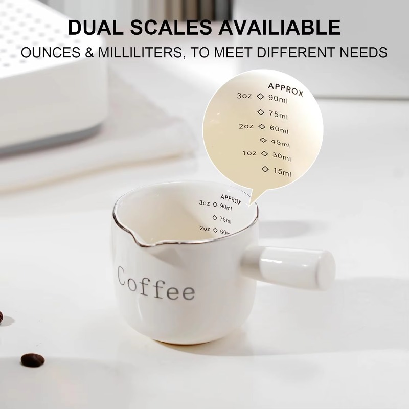 Coffee Tea Cup - มินิถ้วยกาแฟเซรามิคพร้อมที่จับ V Shaped Spout ถ้วยนม Latte