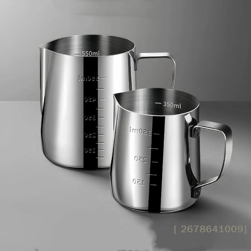 Barista Milk Jug - ⚑ เหยือกสเตนเลสสตีลขนาด 350 มล./600 มล. สำหรับทำฟองนม