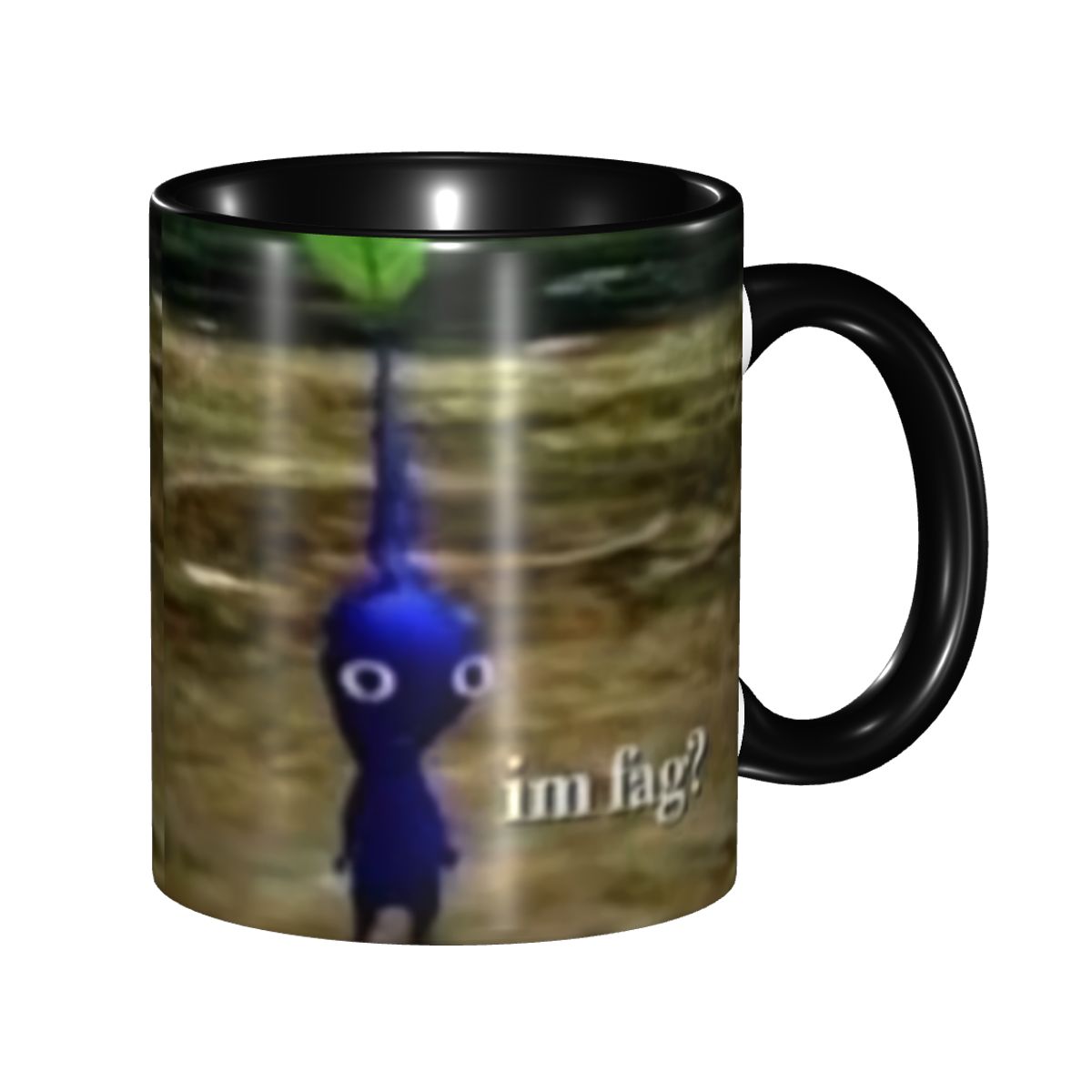 Coffee Tea For Plants - แก้วกาแฟลายการ์ตูนพิคแมน สไตล์มีม วิดีโอเกม ตัวละครพืช แก้วเซรามิกทำเองสำหรับใส่ชา นม