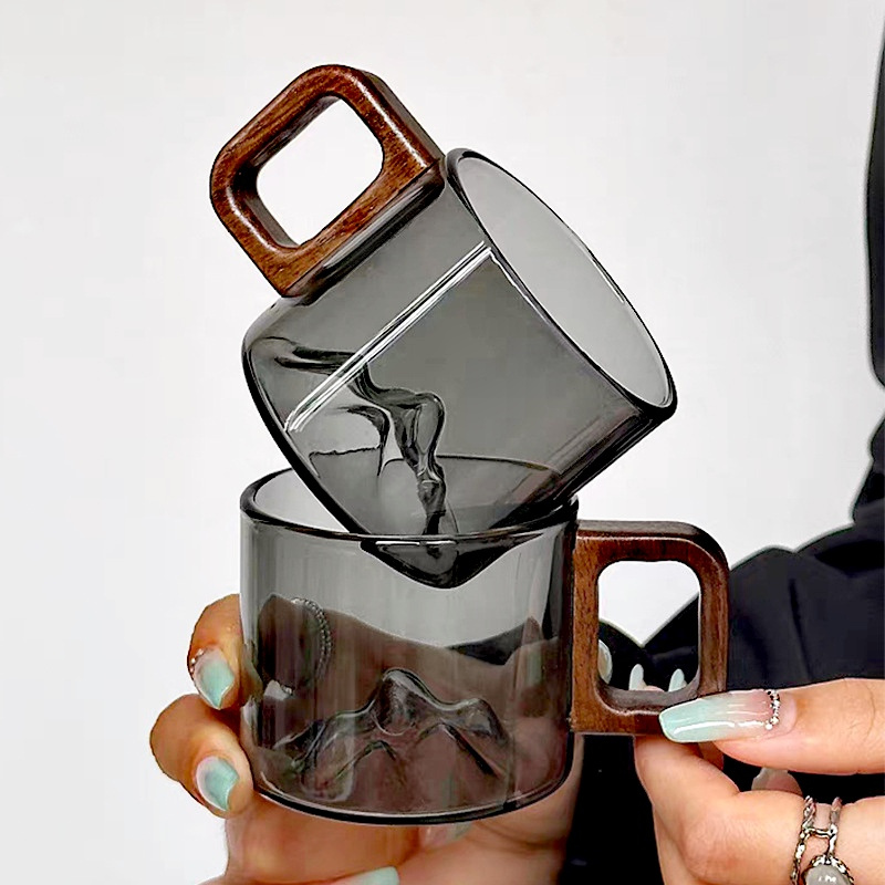 แก้วแก้วกาแฟหูจับทำจากไม้วอลนั - Coffee Tea Pictures บทวิจารณ์และราคา