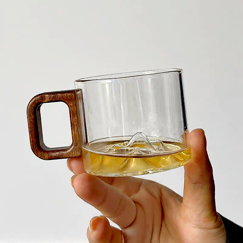 แก้วแก้วกาแฟหูจับทำจากไม้วอลนั - Coffee Tea Pictures บทวิจารณ์และราคา