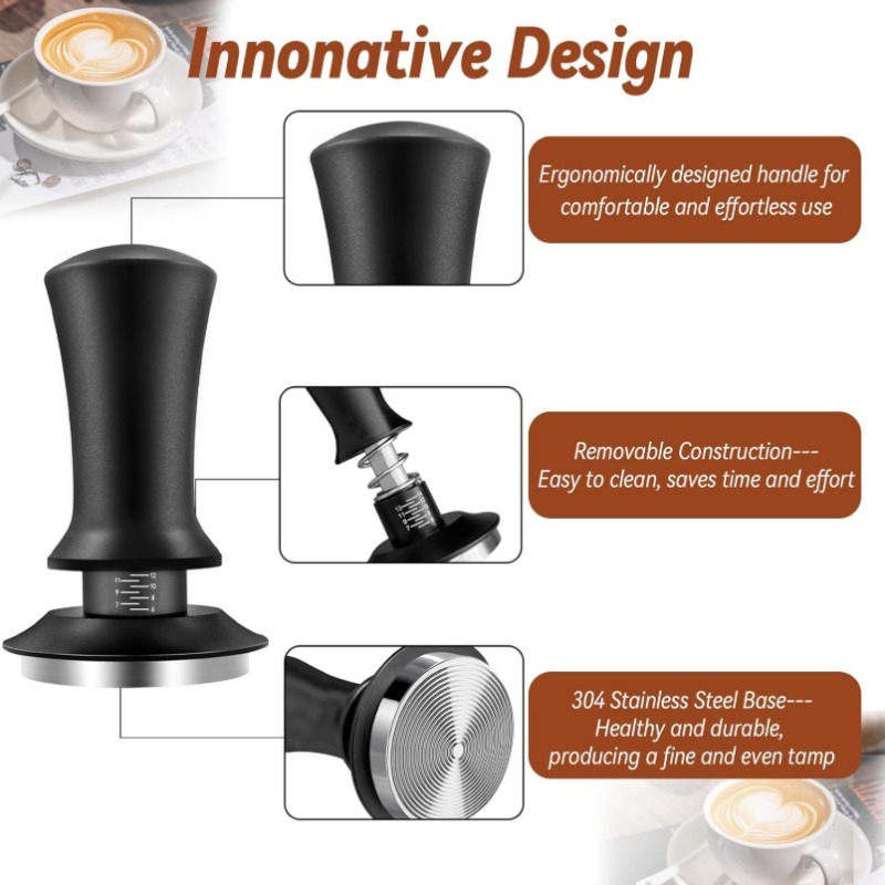 แทมเปอร์กาแฟสีดำขนาด 51/53/58  - Coffee Tamper Leveler บทวิจารณ์และราคา