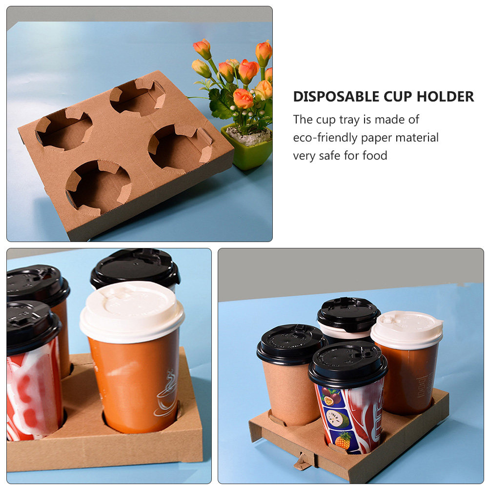 ถาดใส่เครื่องดื่มกระดาษย่อยสลา - Coffee Tea Cup บทวิจารณ์และราคา