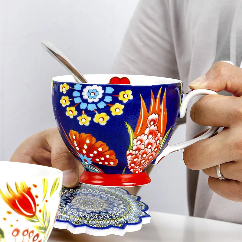 ดอกไม้สีเซรามิคอาหารเช้าแก้วกา - Coffee Tea And Cocoa บทวิจารณ์และราคา