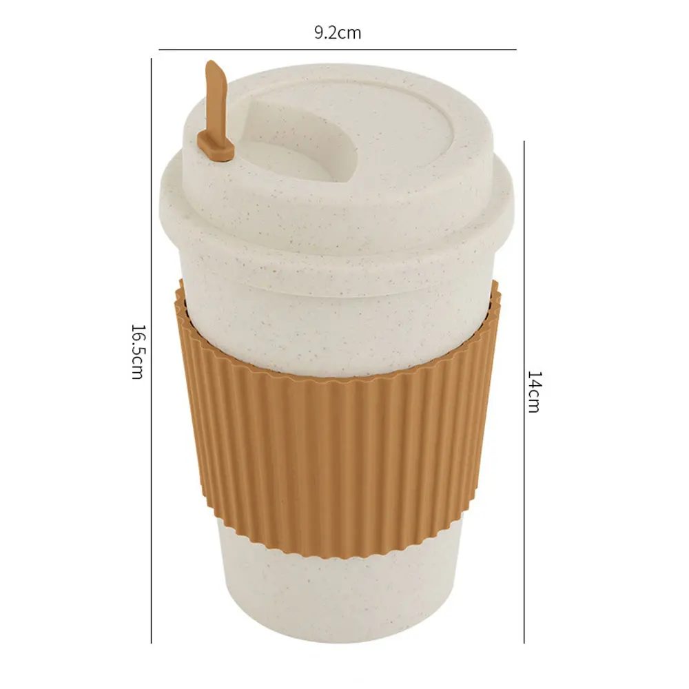 450ML ถ้วยกาแฟพร้อมฝาปิดฟางข้า - Coffee Tea Pictures บทวิจารณ์และราคา