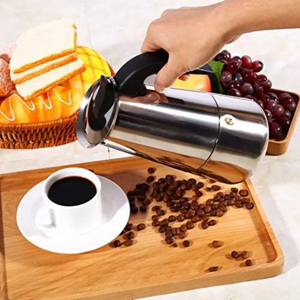 หม้อกาแฟมอคค่าสแตนเลสพร้อมถ้วย - Coffee Tea Maker บทวิจารณ์และราคา