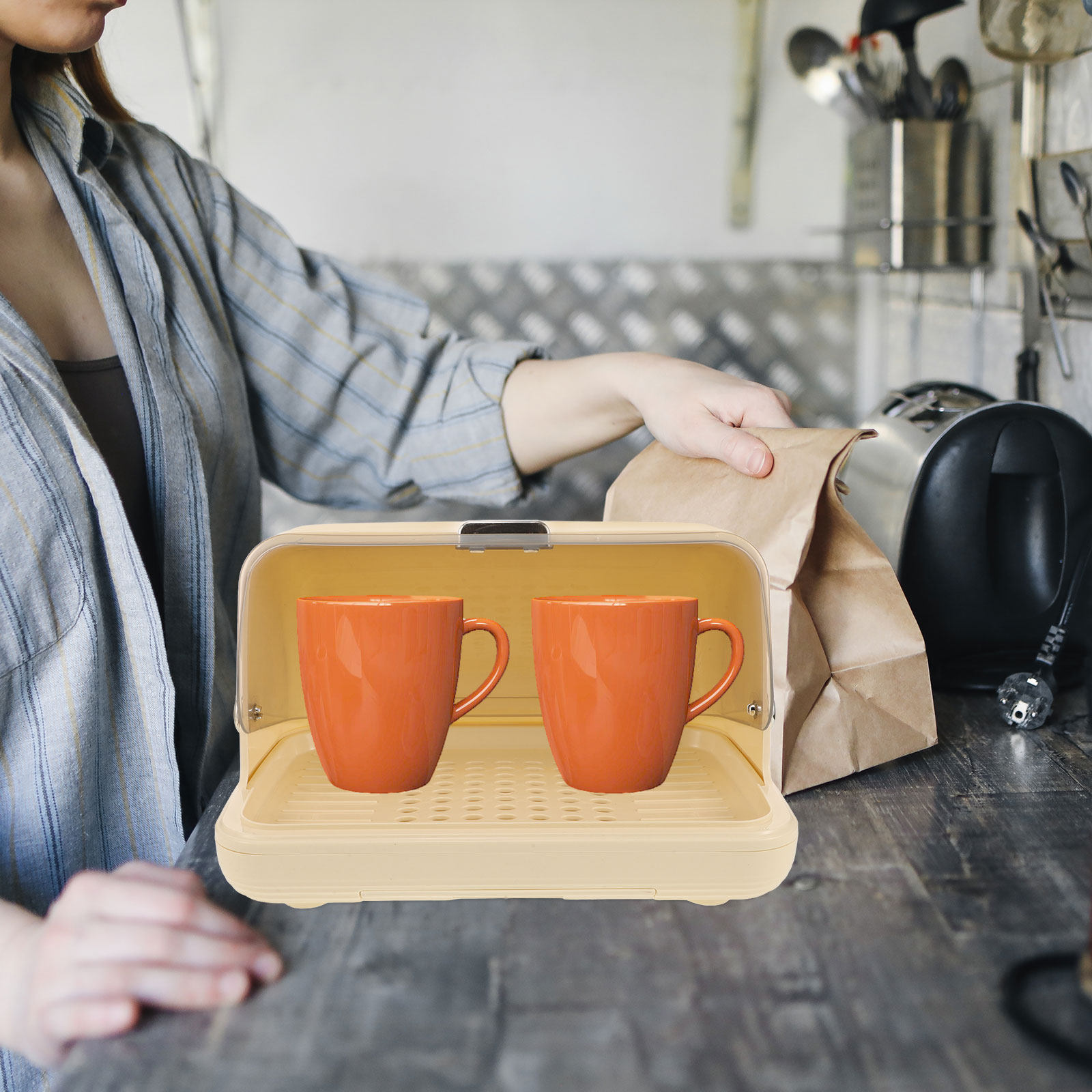 กล่องจัดเก็บแก้วพร้อมฝาปิด ชั้ - Coffee Tea Cup บทวิจารณ์และราคา